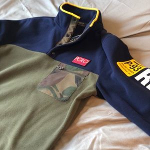 Multicolored RL Polo Fleece with Camo trim